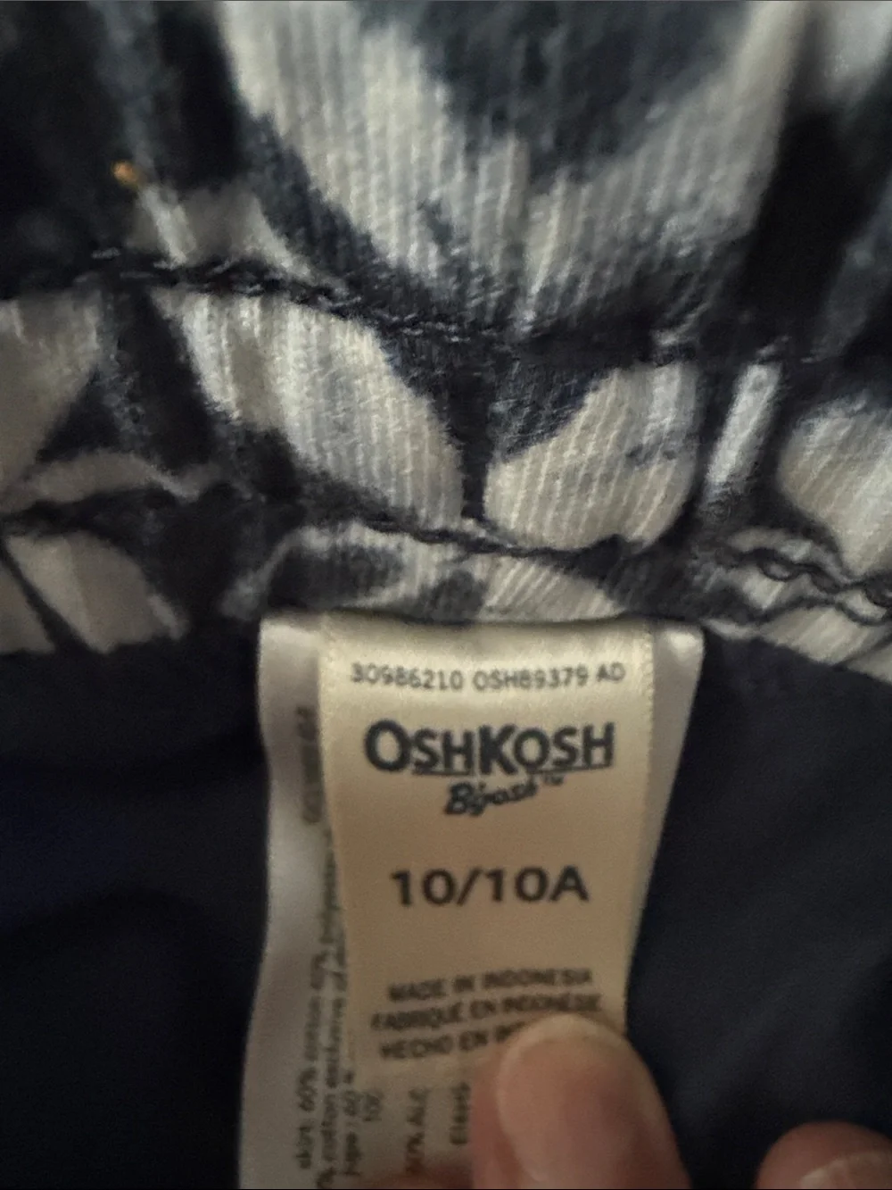 OshKosh B'gosh Navy and White Floral-Geo Drawstring Mini Skirt